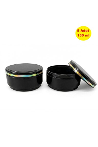 demethome 5 Adet Lüx Altın Şeritli 150 Ml Boş Pomat-krem-kozmetik Kutusu Plas...