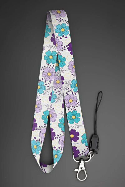 Apptakı Çiçekler Boyun Askı İpi Telefon Askısı Yaka Kartı Aksesuar - ASK0015