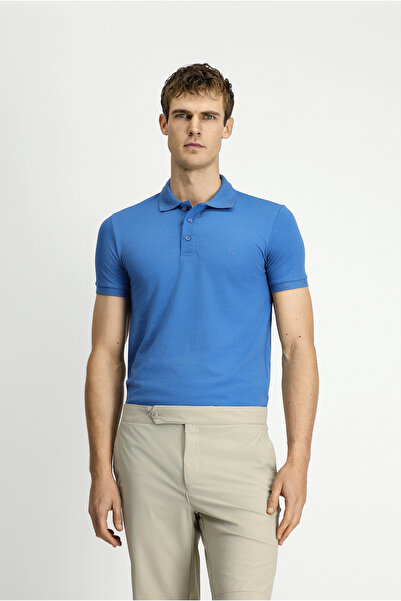 Kiğılı تي شيرت بولو من القطن المطرز بقصة ضيقة