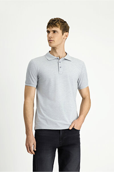 Kiğılı Tricou Slim Fit din bumbac, fără ondulații, cu gât polo