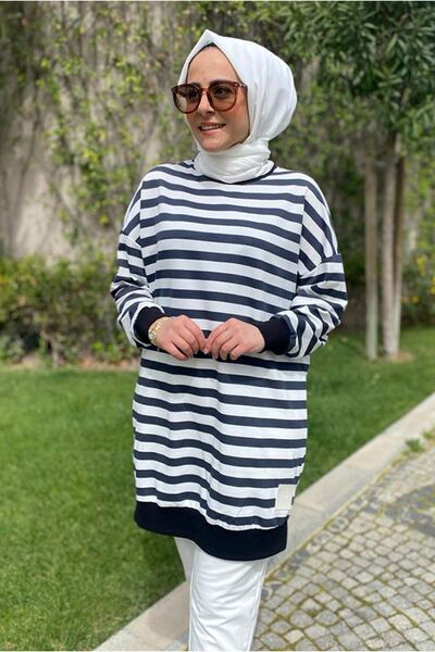 Moda Rosa 24K3953000 - SİYAH - SOUL ALYA ÇİZGİLİ SWEAT