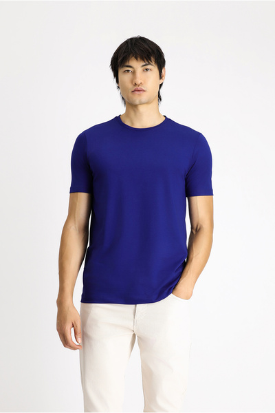 Kiğılı Tricou slim din bumbac cu decolteu