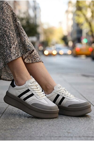 Lufian Дамски/унисекс ежедневни кожени удобни спортни обувки със дебела подметка