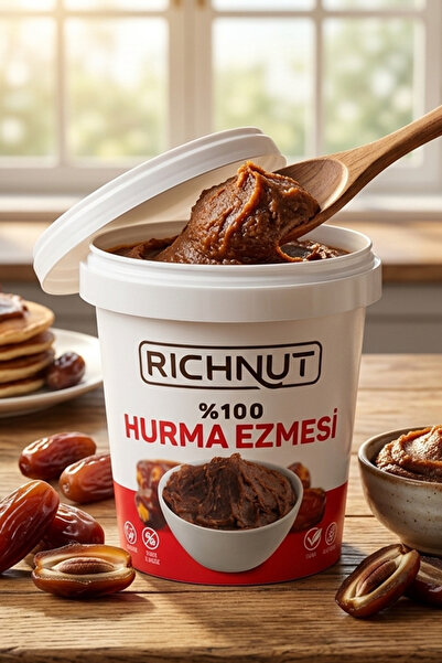 RİCHNUT Katkısız Doğal Hurma Ezmesi - %100 Hurma Püresi 1 Kg