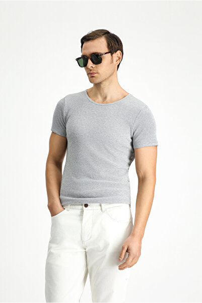 Kiğılı طاقم الرقبة سليم صالح سليم صالح القطن مضلع تي شيرت