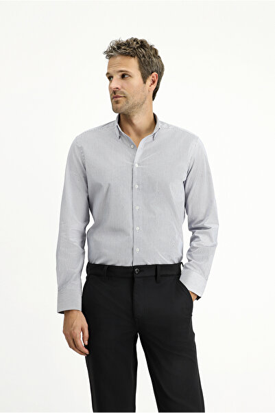 Kiğılı Cămașă clasică din bumbac cu dungi, cu mânecă lungă, slim fit