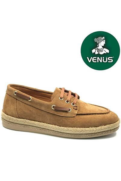 Venüs Viritans Genuine Leather Orthopedic Oxford Women's Classic Shoes Taba