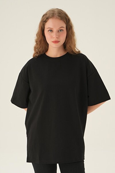 Rays Μαύρο μπλουζάκι oversized TCR-1633