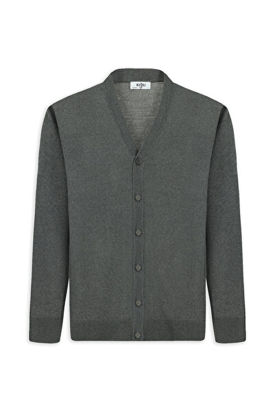 Kiğılı V-Neck Buttoned Wool Knitted Sweater Cardigan