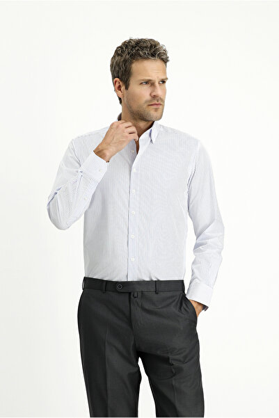 Kiğılı Cămașă clasică din bumbac cu dungi, cu mânecă lungă, slim fit
