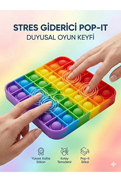 Genel Markalar Boy Fidget Zihinsel Stres Oyuncağı Gökkuşağı Popit Model