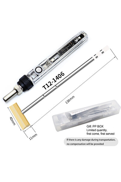 Choice3 مكواة لحام T12 1406 T12 مع رأس ضغط ذوبان ساخن T12 وملعقة طرفية من الس...