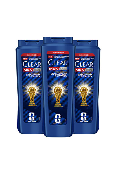 Clear Men Kepeğe Karşı Etkili Şampuan Cool Sport Menthol 600 ml x3