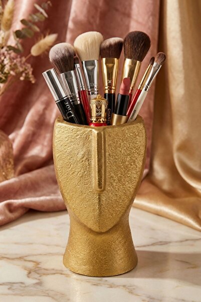 Evene Makyaj Organizeri Makyaj Fırçalığı Makyaj Organizer Düzenleyici Altın R...
