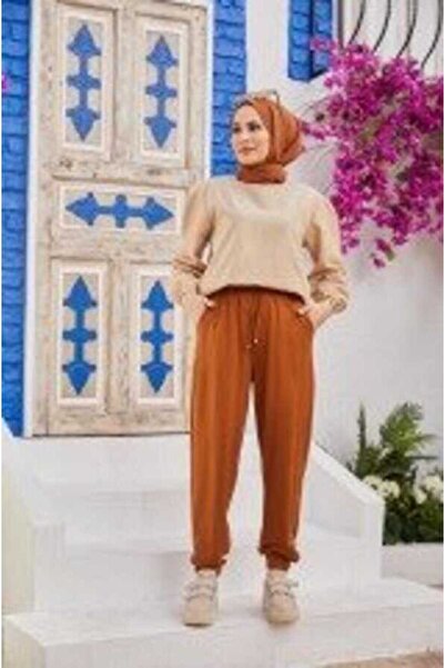 Neways 1151-Ancelina Lastikli Pantolon Kiremit