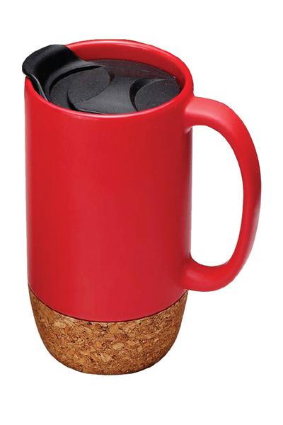 Generic Cork Base Ceramic Mug with Lid, 13 oz Coffee Cup, Sublimation, High-T...