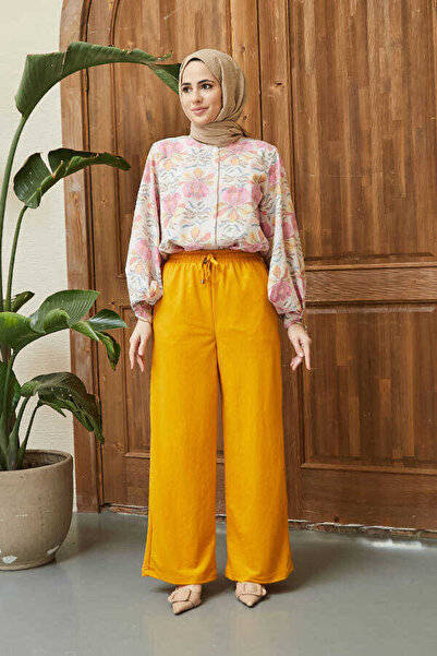 Neways 1105-Ancelina Elastic Trousers Mustard