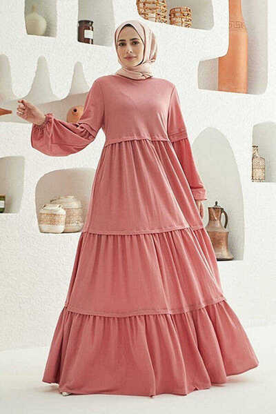 Neways Ancelina 6510 - Powder Colored Gathered Dress