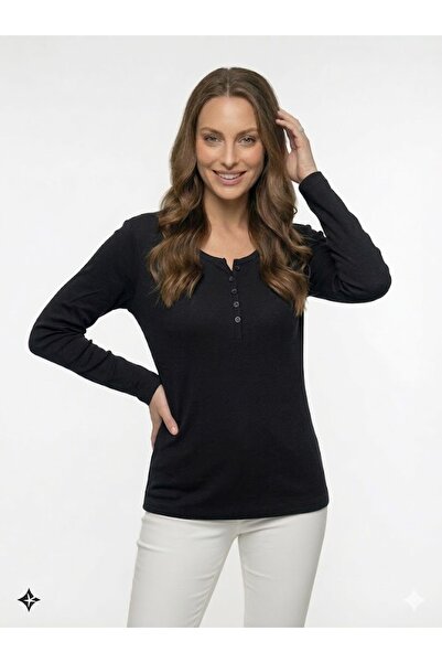 QYA Clothing ΒΑΣΙΚΟ ΜΑΚΡΥΜΑΝΙΚΟ ΜΑΚΡΥΜΑΝΙΚΟ ΜΠΛΟΥΖΑ 100% ΒΑΜΒΑΚΙ