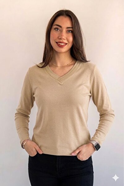 QYA Clothing ΒΑΣΙΚΟ ΜΑΚΡΥΜΑΝΙΚΟ ΜΑΚΡΥΜΑΝΙΚΟ ΜΠΛΟΥΖΑ 100% ΒΑΜΒΑΚΙ