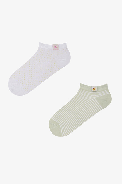 Penti 3 Çift Pamuklu Yaz Temalı Dokuma Etiketli Patik Çorap