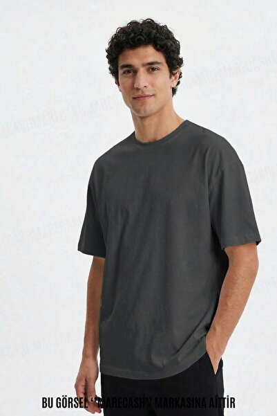 MARECASH Oversize pentru bărbați, uni, fără imprimeu tricou mâneci scurte, va...