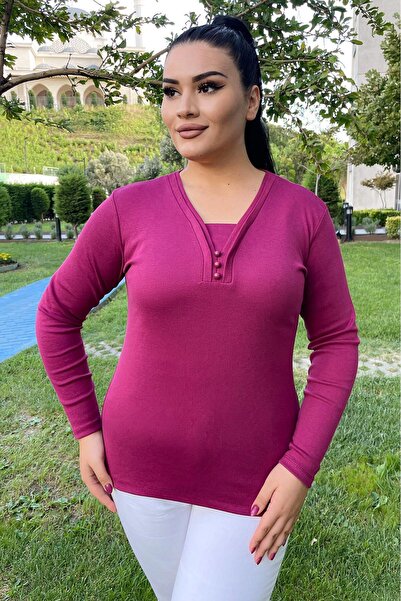 Siyezen Μπλούζα μαμάς μεγάλου μεγέθους με λεπτομέρεια κουμπιών στο μπροστινό ...