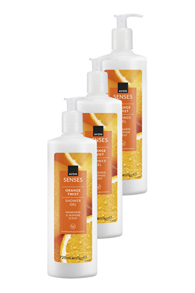 AVON Senses Orange Twist Portakal ve Yasemin Kokulu Duş Jeli 720 Ml. Üçlü Set