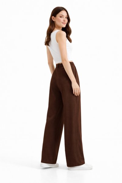 Etos Women's Trend Model Asymmetric Custom Design High-Waist Palazzo Pants