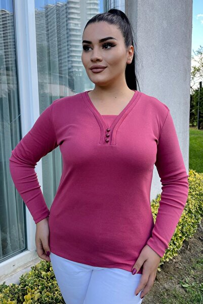 Siyezen Μπλούζα μαμάς μεγάλου μεγέθους με λεπτομέρεια κουμπιών στο μπροστινό ...