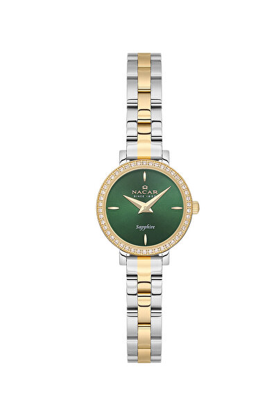 Nacar Sapphire Glass Silver - Gold - Green Women's Watch Nc08-39890196-Cnms
