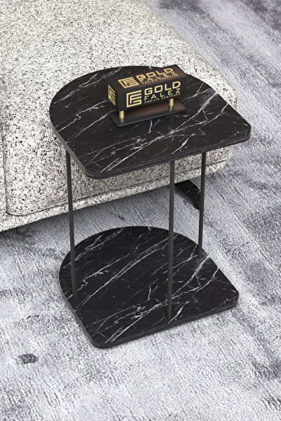 GOLDFALEZ Mobile Side Table with Wheels | Oval HND Collection | Modern Servin...