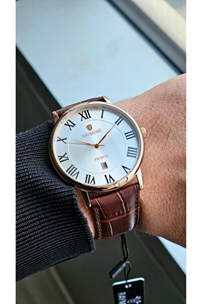 Raymond Men's Roman Numerals Classic Retro Watch - Rym-631820 Rg-Bk-W