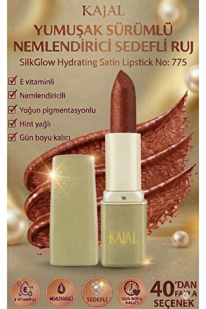 KAJAL Yumuşak Sürümlü Nemlendirici Sedefli Ruj – SilkGlow Hydrating Satin Lip...