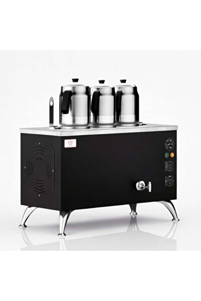 Anka Pro Elektrikli Full Otomatik Çay Kazanı 3 Demlikli 30 Litre Siyah