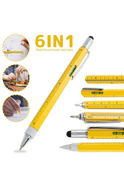 FLYON Engineer Pencil with Spirit Level Ruler Screwdriver 7 Functions in Spec...