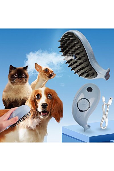Arabest فرشاة تنظيف شعر القطط بالبخار 3 في 1، أداة تنظيف ذاتي للعناية بالحيوا...