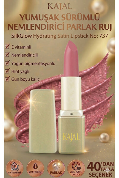 KAJAL Soft-Release Moisturizing Glossy Lipstick – Silkglow Hydrating Satin Li...