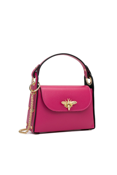 Posete Fagaras Poseta Piele Alma - Fucsia, Geanta Casual din Piele Naturala, ...