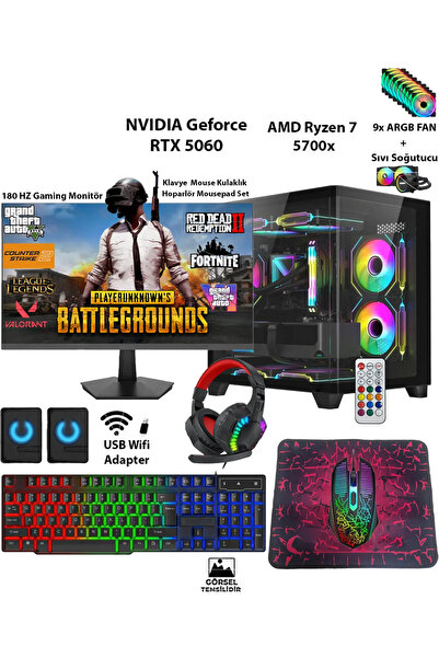 COMLOJI GA PRIME Full Pro Set + RTX5060 Ryzen 7 5700X 32GB RAM 512GB SSD 180H...