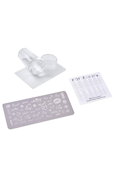 POP Beauty Tırnak Stampası, Nail Art Stampa Plakası, 24'lü Şeffaf Takma Tırna...
