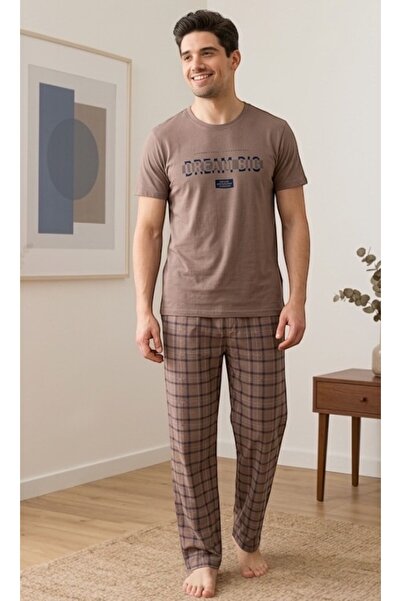 Sude HOMEWEAR طقم بيجامة رجالي بأكمام قصيرة