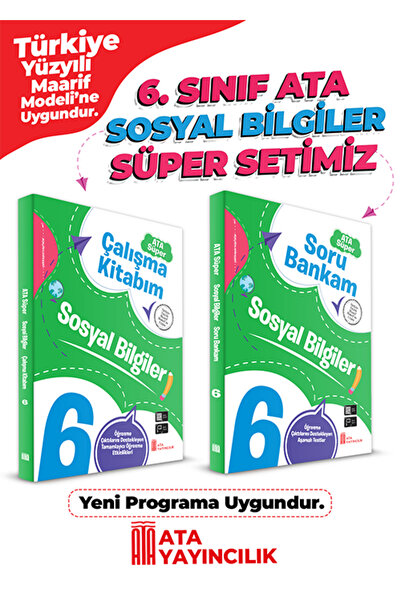 Ata Yayıncılık 6. Sınıf Sosyal Bilgiler Süper Set (Soru Bankam + Çalışma Kita...