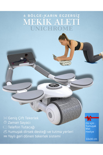 Unichrome Dijital Ekranlı Çek Bırak - Dirsek Destekli Mekik Aleti - Karın Egz...