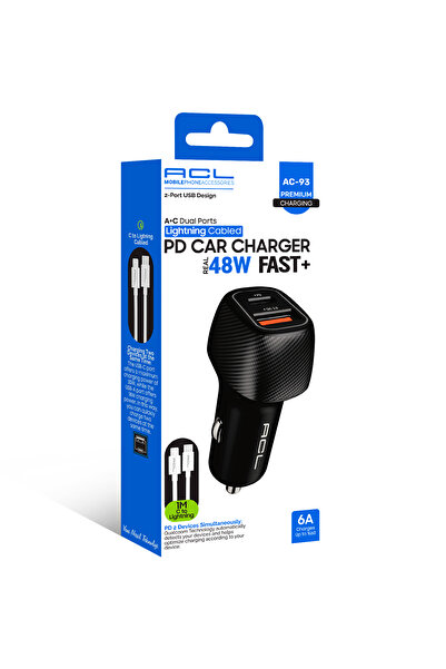 ACL AC-93 Pd 48Watt Usb-A/Usb-C Lightning Kablo Araç İçi Şarj