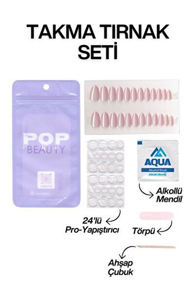 POP Beauty Ayak Takma Tırnak Seti & Zararsız yapıştırıcı POPBeauty10123