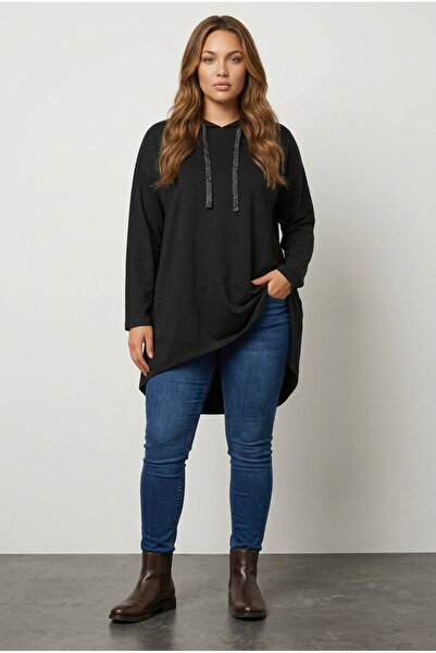 Stil Diva Mărime mare cu glugă cu mânecă lungă croială material elastic visco...