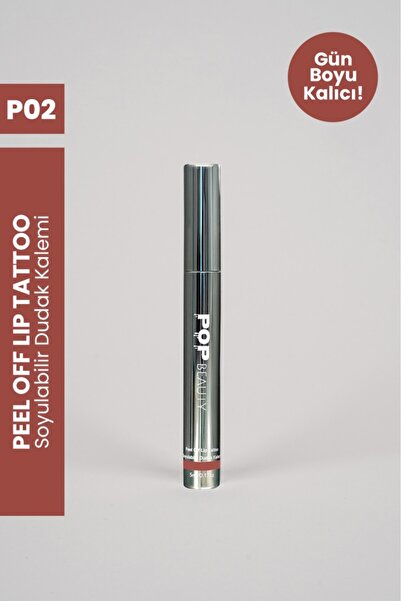 POP Beauty Soyulabilir Dudak Kalemi - Peel-Off Lip Tattoo, PO2, BORDO