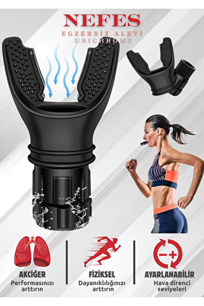 Genel Markalar Nefes Egzersiz Aleti Siyah- Solunum Direnç Cihazı- Kondisyon V...