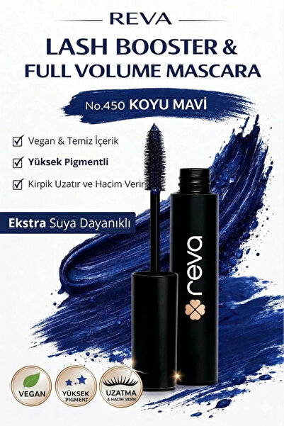 REVA Lash Booster & Full Volume Color Mascara -Tam Hacim & Uzatan Renkli Mask...